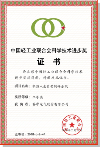 中國輕工業(yè)聯(lián)合會二等獎 
